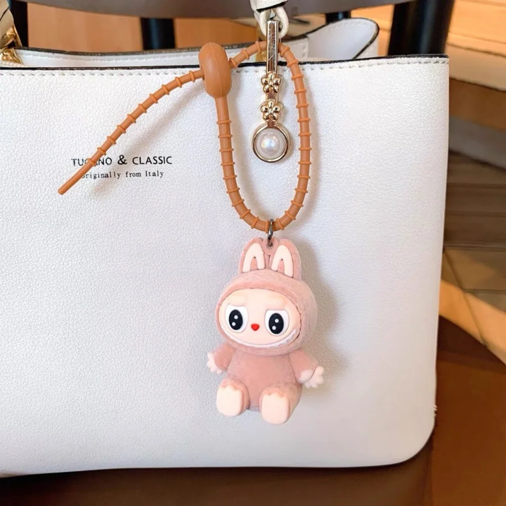 Large Fuzzy Cute Labubu Lafufu Bunny Keychain. Charm for Backpack, Bags, Gift